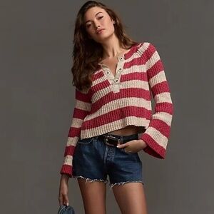 Anthropologie Pilcro Stripe Bell Sleeve Sweater